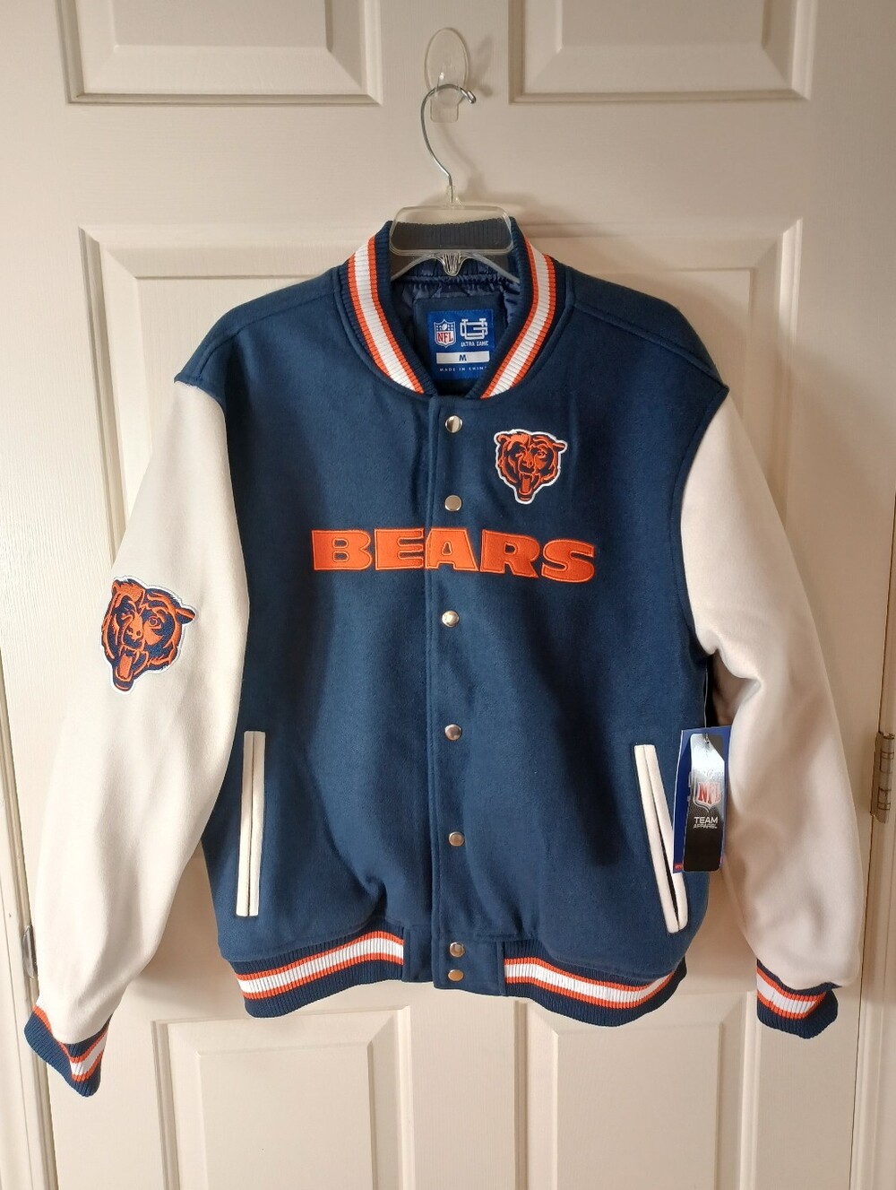 Chicago Bears Button Up Varsity Jacket Men's Size Medium Brand New